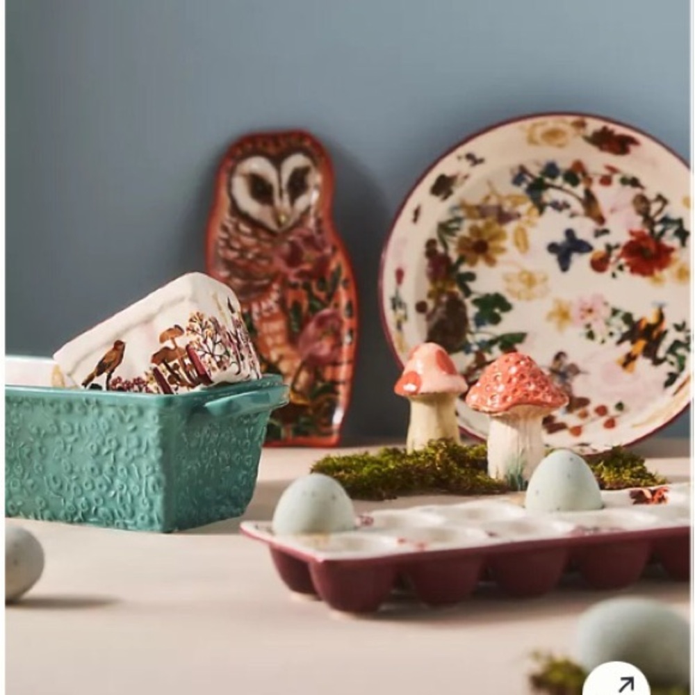 RARE Anthropologie Nathalie Lete Spoon Rest Owl Handpainted Stoneware NIB NWT - Picture 3 of 10